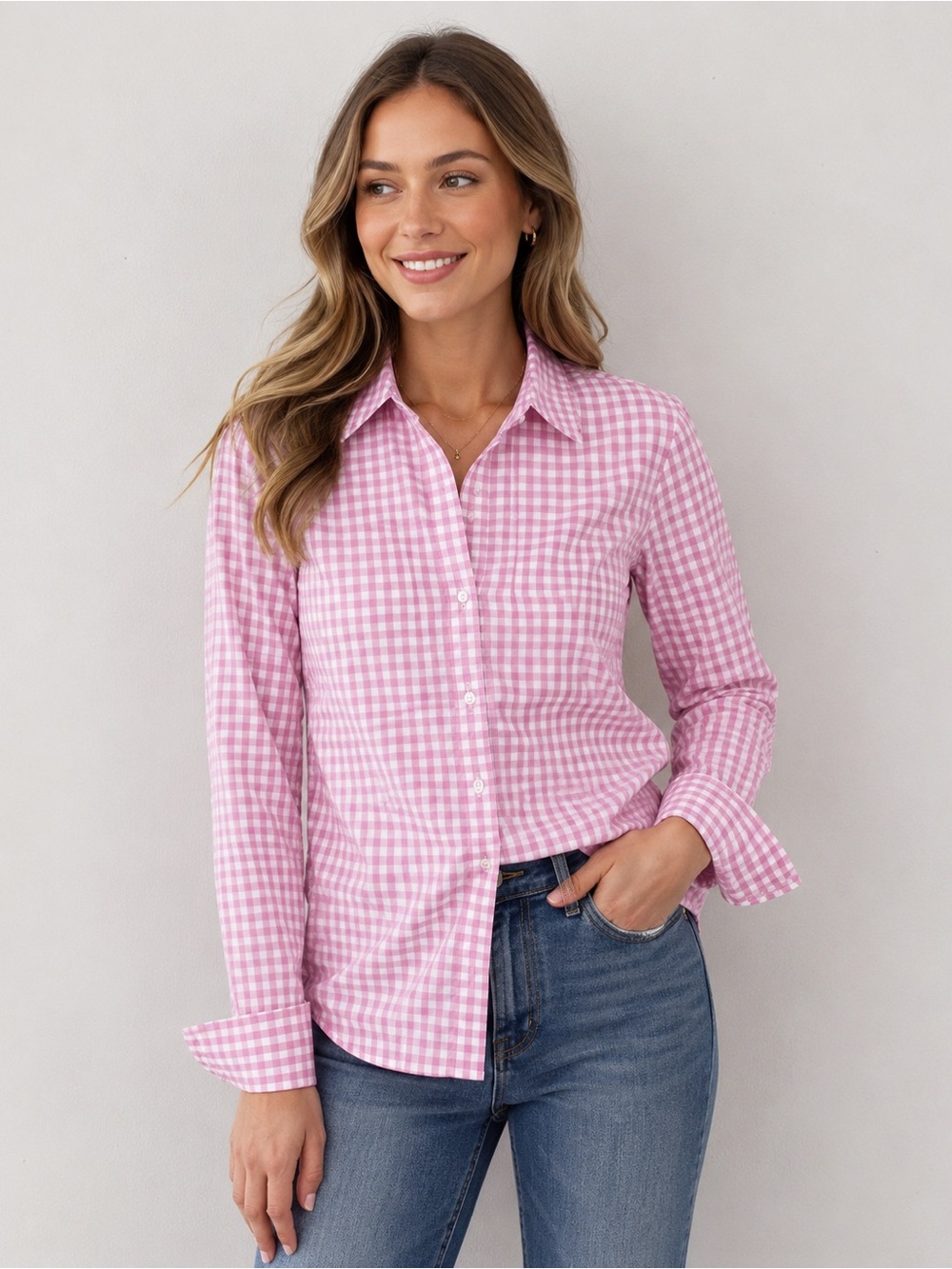 Tommy Hilfiger Gingham Checked Button Down Shirt. Woman’s XS